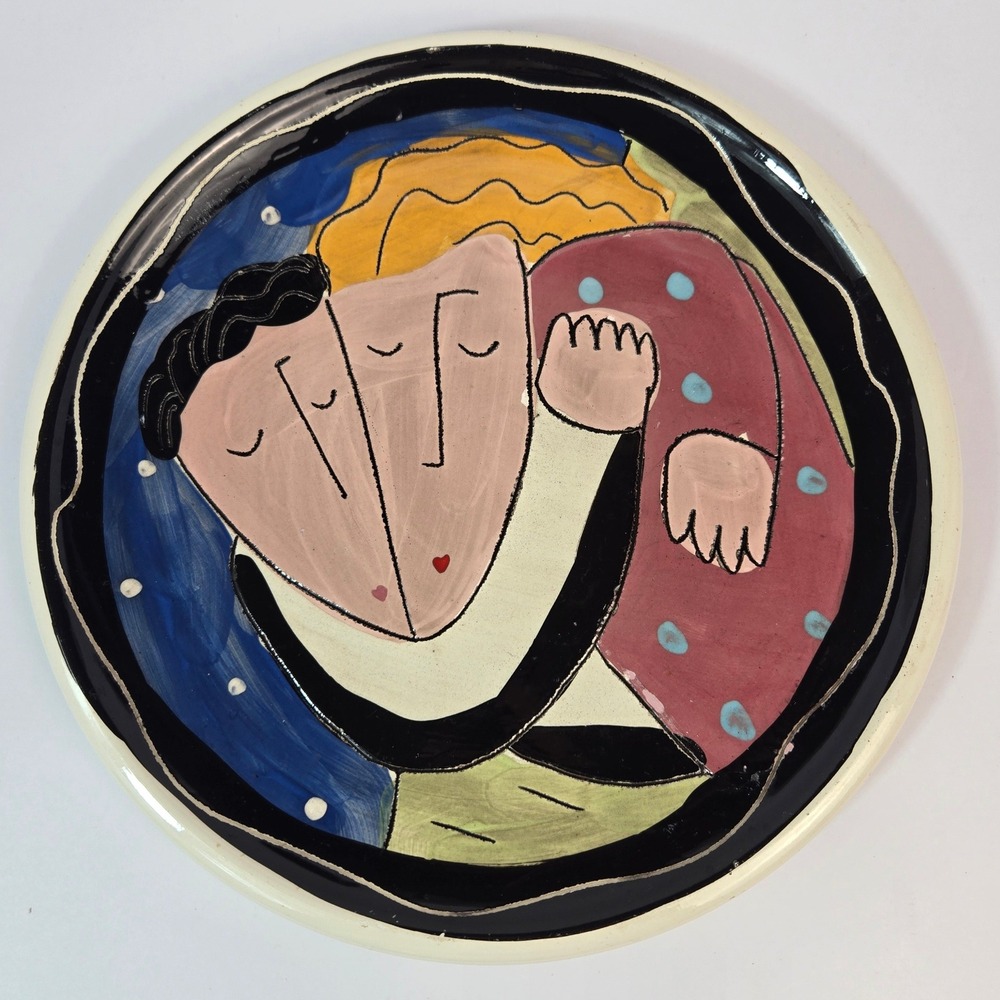 Vintage Sandra Magsamen Signed Ceramic Plate – "My True Love Hath My Heart" 12"